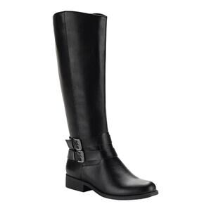 Style & Co Women's Maliaa Wide Calf Buckled Riding Boots Black Size 8